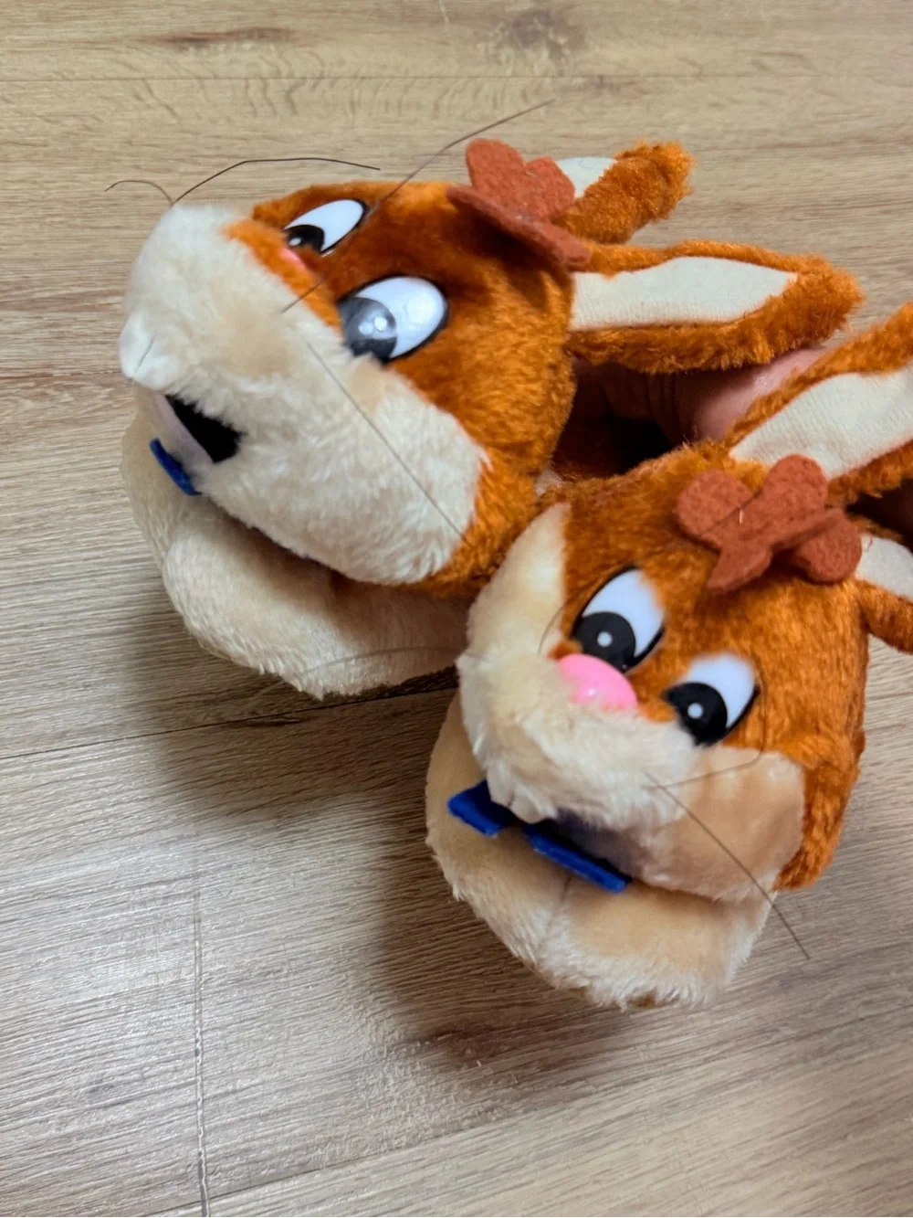 Kids Plush Nesquick Bunny Slippers in Orange - Soft Cozy
